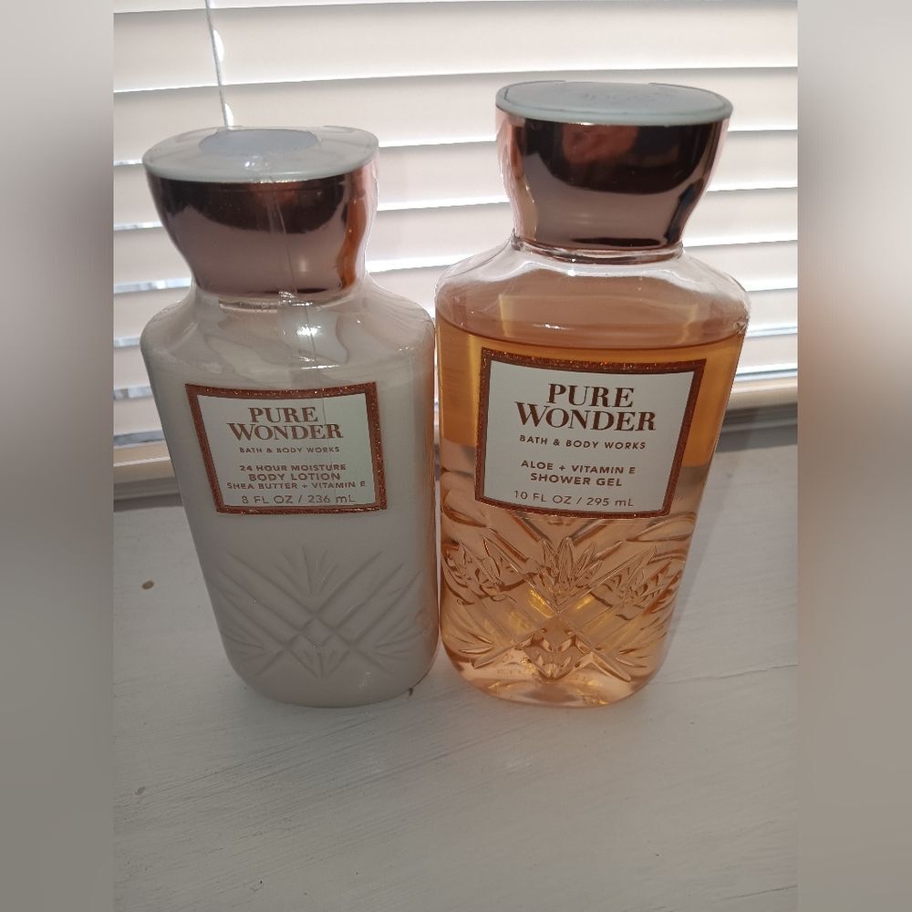 NWT Bath & Body Works Pure Wonder Body Lotion & Shower Gel 2- Piece Set